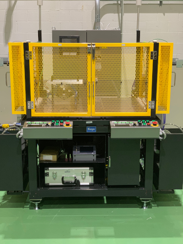 A test stand that houses JTEKT's high-frequency spindle. 